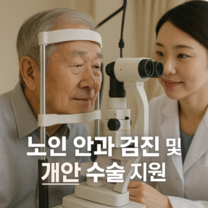 노인 안과 검진 및 개안 수술 지원