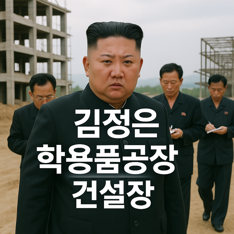 북한 김정은, 5년 지연 학용품공장 공사 현지지도