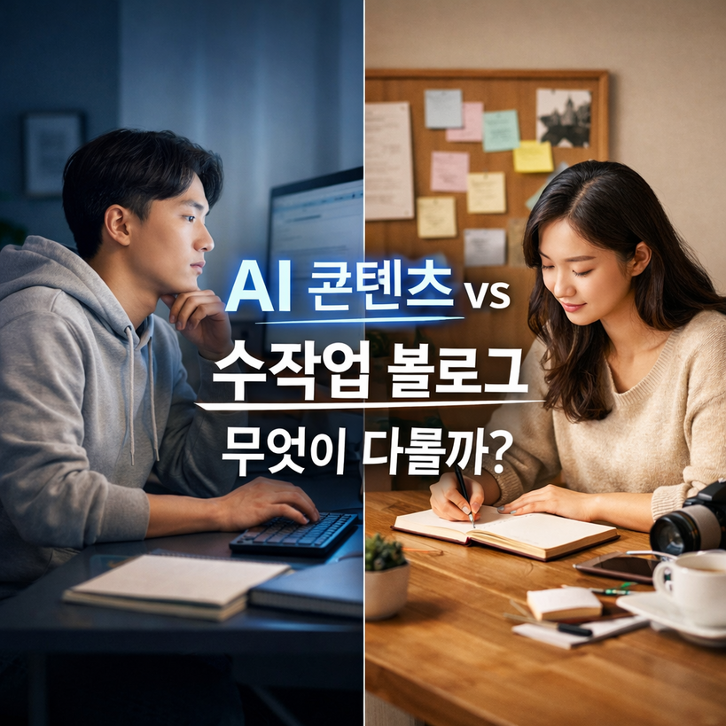 AI 콘텐츠와 수작업 블로그, 진짜 차이? 속도부터 신뢰까지 전격 비교!
