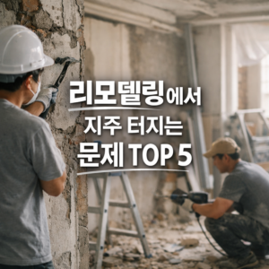 리모델링에서 자주 발생하는 문제 TOP 5