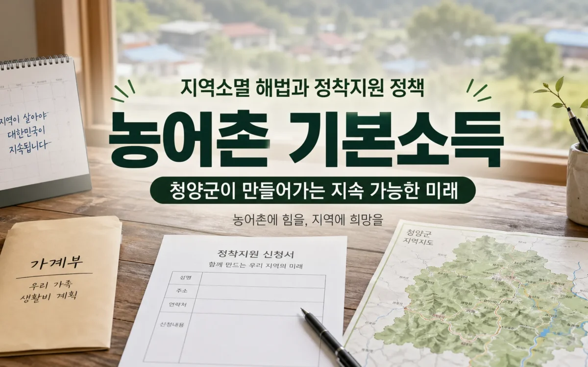 청양군 농어촌 기본소득, 지역소멸 해법 될까…정착 지원 속도 자주 묻는 질문 정리 대표 이미지