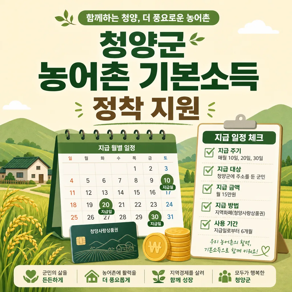 청양군 농어촌 기본소득, 지역소멸 해법 될까…정착 지원 속도 자주 묻는 질문 정리 본문 이미지 4