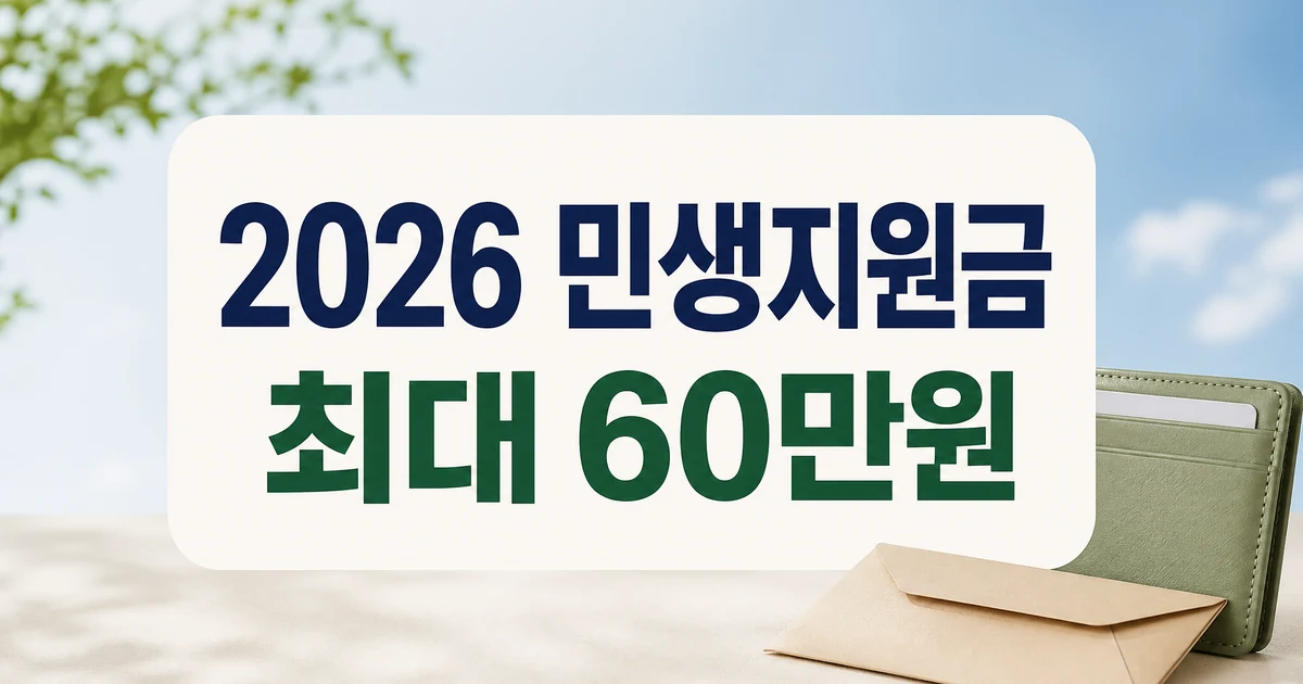 2026 민생지원금 최대 60만원 신청대상 지급일 확인 대표 이미지