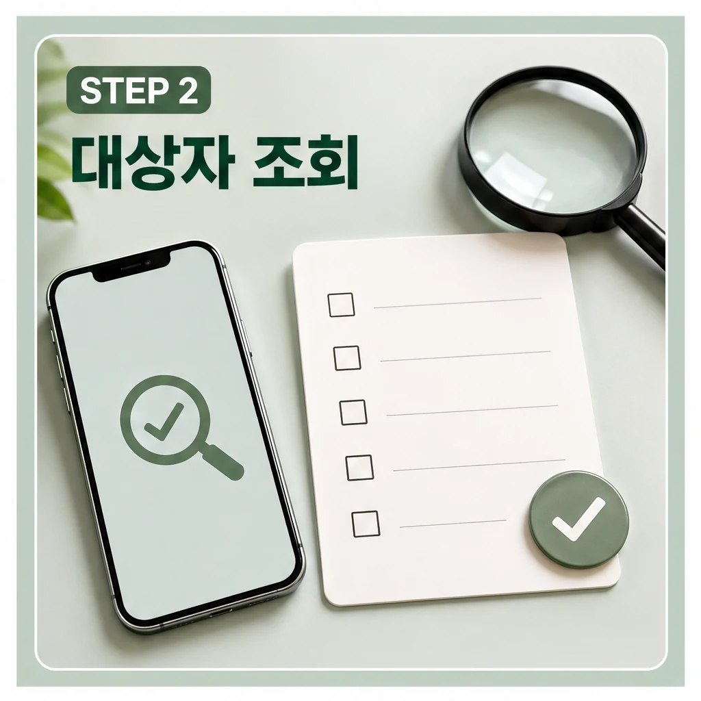 2026 민생지원금 대상자 조회 단계 이미지