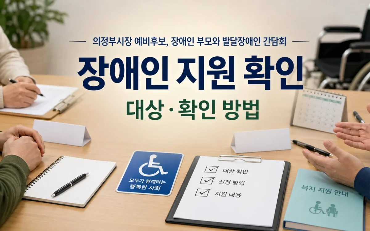 김원기 의정부시장 예비후보, ‘장애인 부모와 발달장애인 선거사무소 방문하여 간담회 가져’ 대상·확인 방법 대표 이미지
