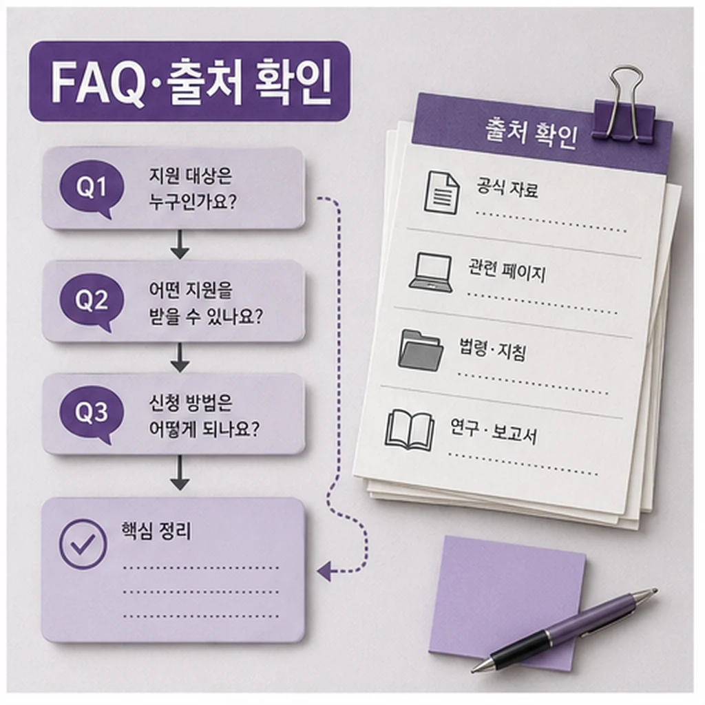장애인복지 FAQ와 출처 확인 흐름을 보여주는 본문 이미지