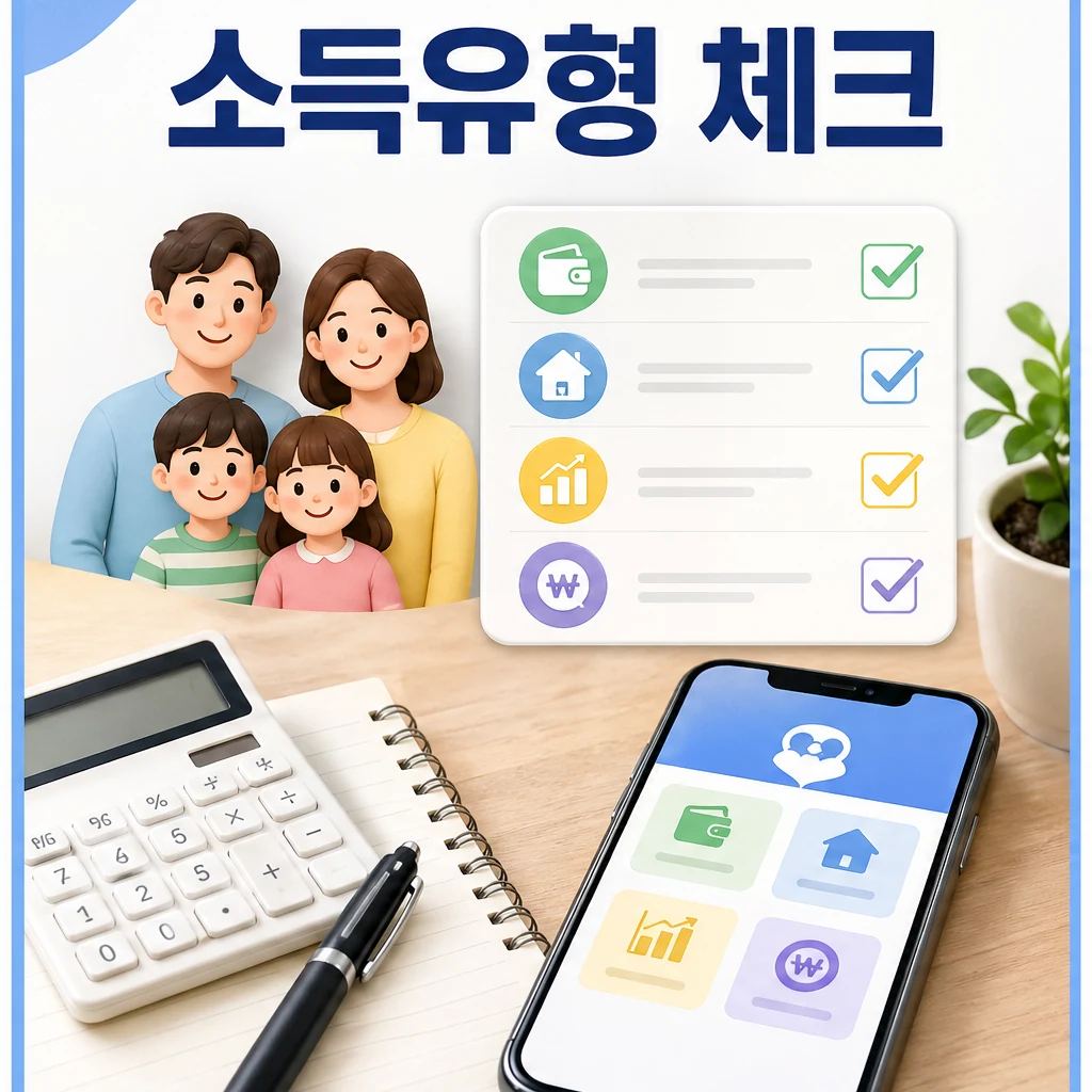 아이돌봄서비스 소득유형 체크 핵심 요약 이미지