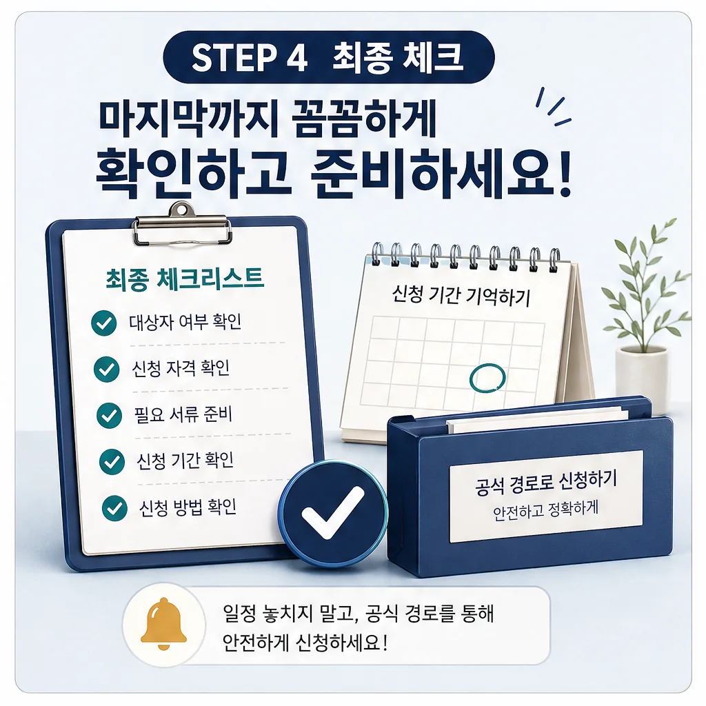 2026년 달라지는 노인복지 정책 톺아보기 대상·확인 방법 STEP 4 최종 체크