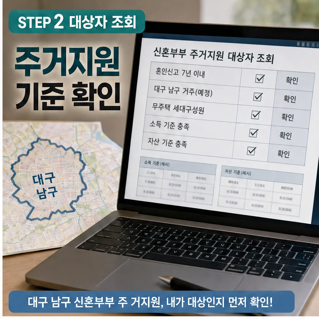 대구 남구 신혼부부 주거지원 대상자 조회 이미지