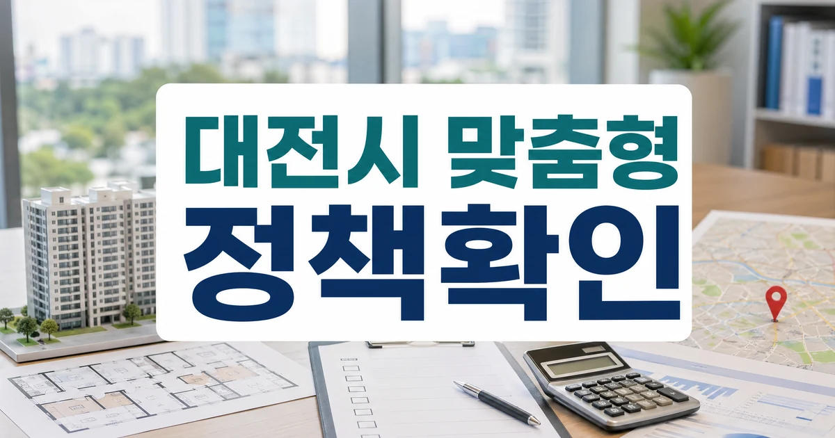 대전시 맞춤형 주거지원사업 1천610억 투입 대상 확인 대표 이미지