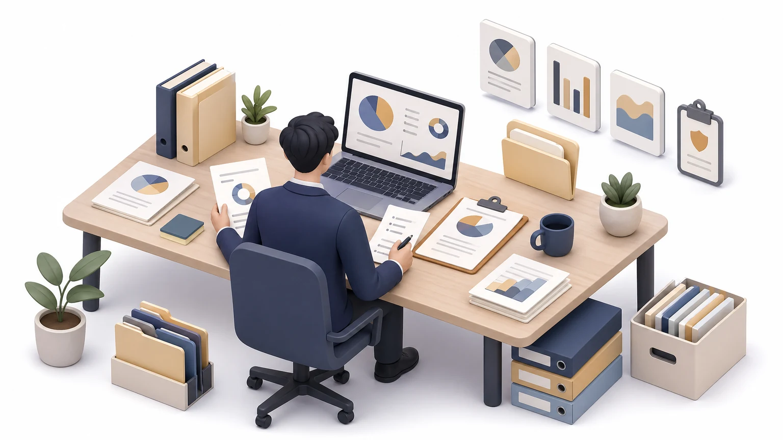 유연근무와 고용 노동 정책 관련 서류와 조건을 확인하는 이미지