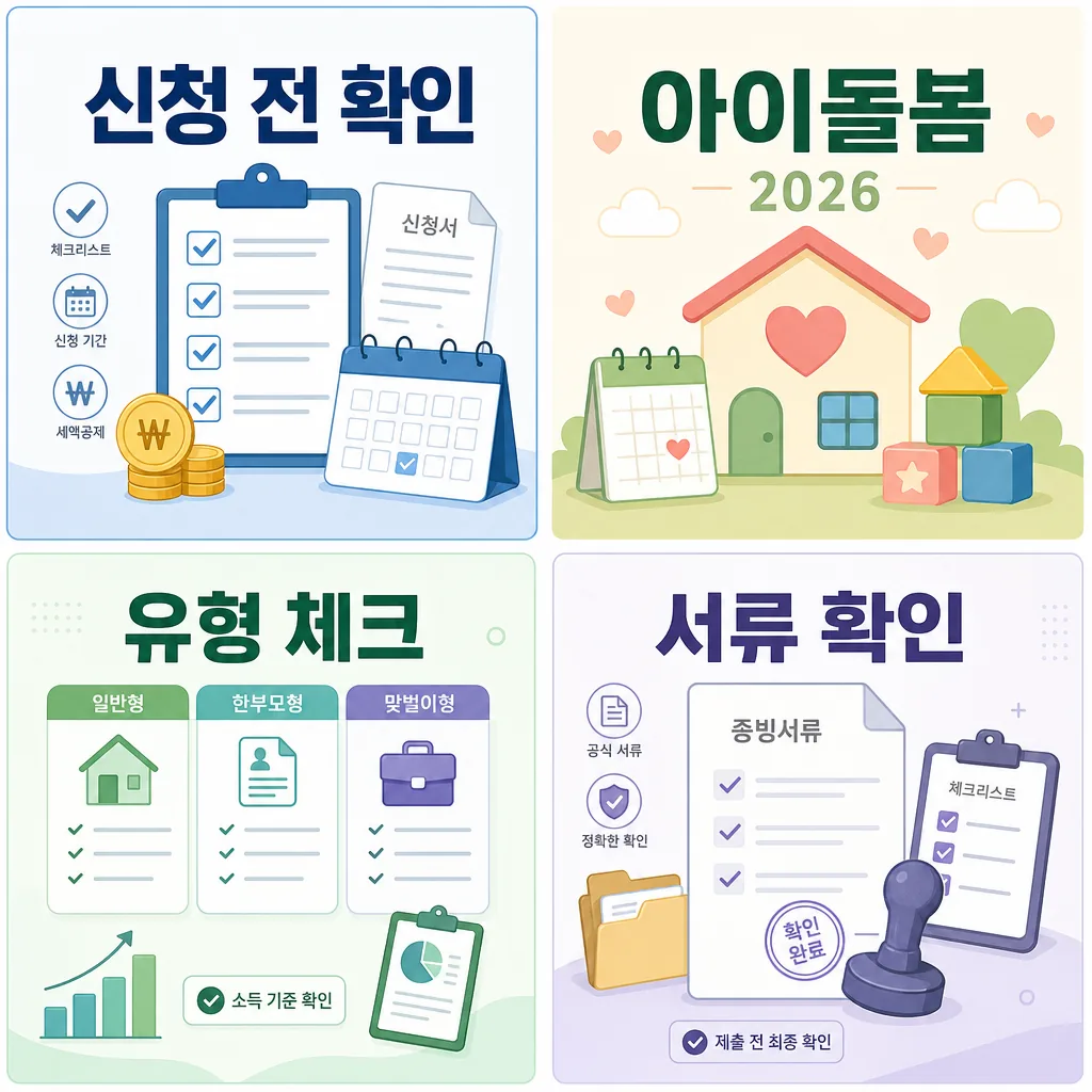 가구 유형과 이용 시간 체크리스트 이미지