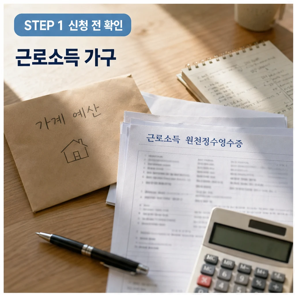 근로장려금 반기신청 전 근로소득 가구 확인 이미지