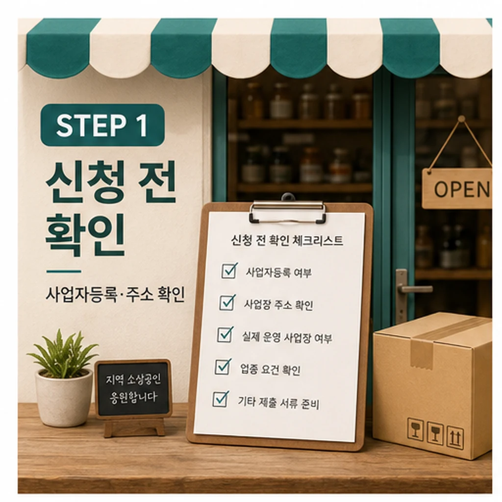 소상공인 지원체계 신청 전 확인 체크 이미지