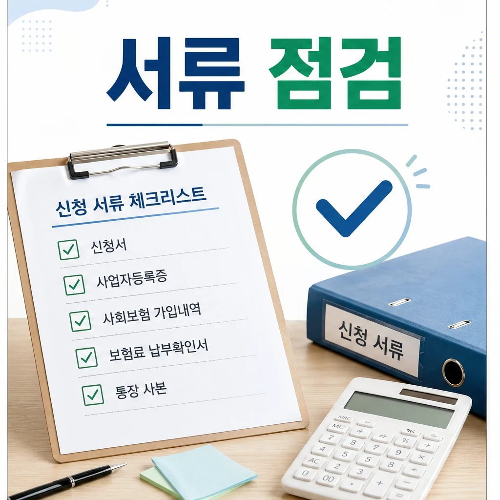 사회보험료 지원 신청 서류 점검 안내 이미지