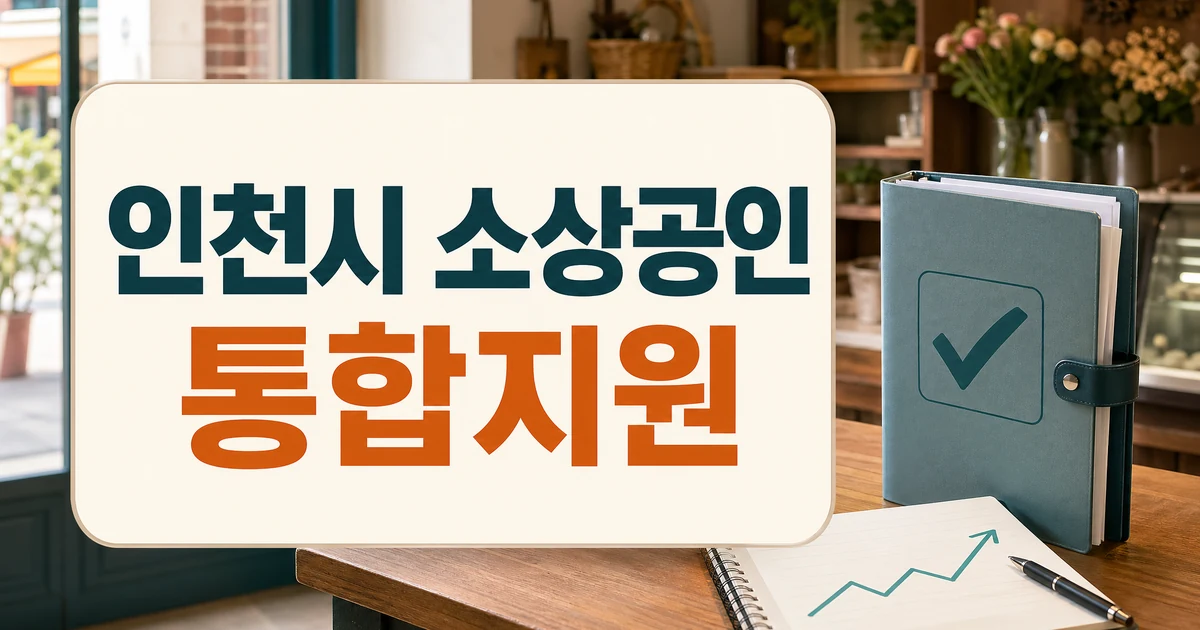 인천시 소상공인 통합지원 강화와 대상 확인을 보여주는 상점 체크리스트 이미지