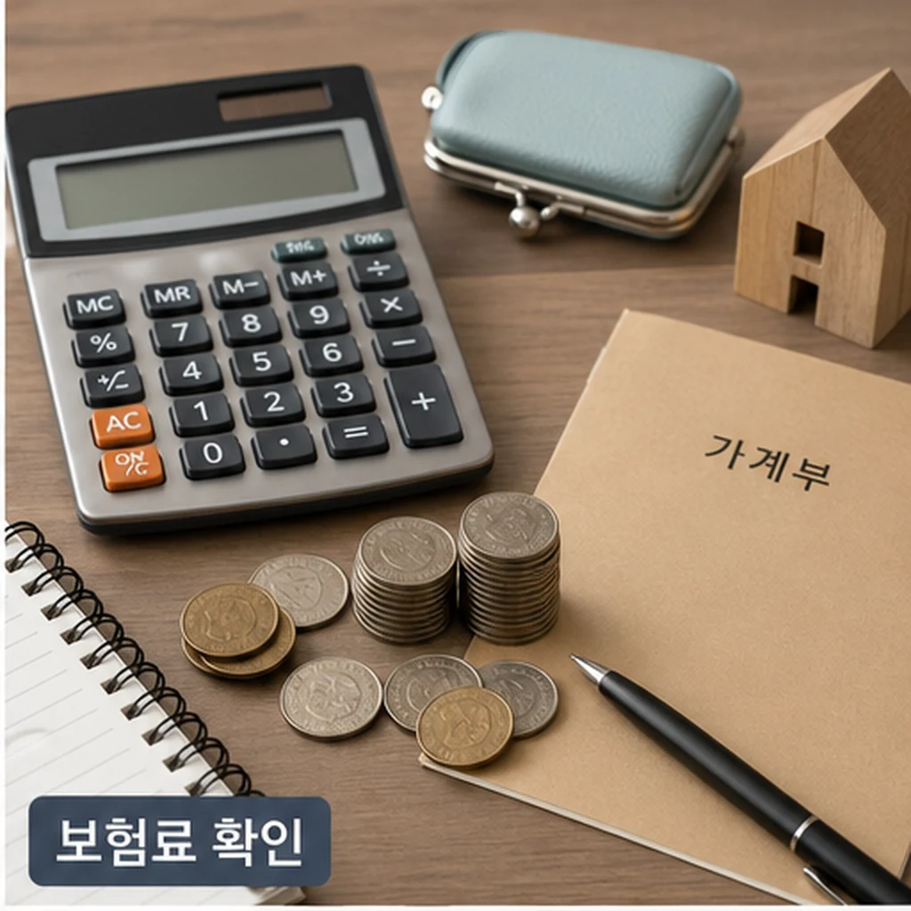 국민연금 보험료 확인을 위한 계산기와 서류 본문 이미지