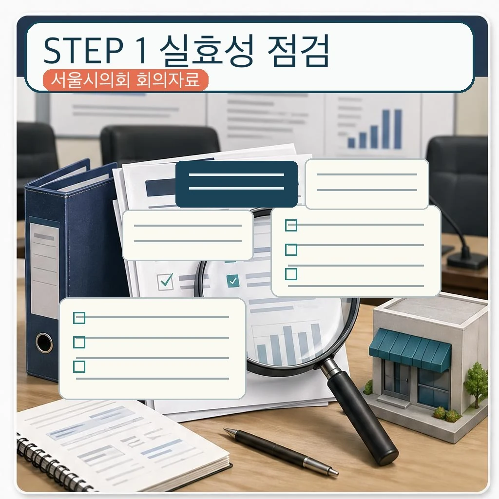 서울시의회 소상공인 지원사업 실효성 점검 회의자료 이미지