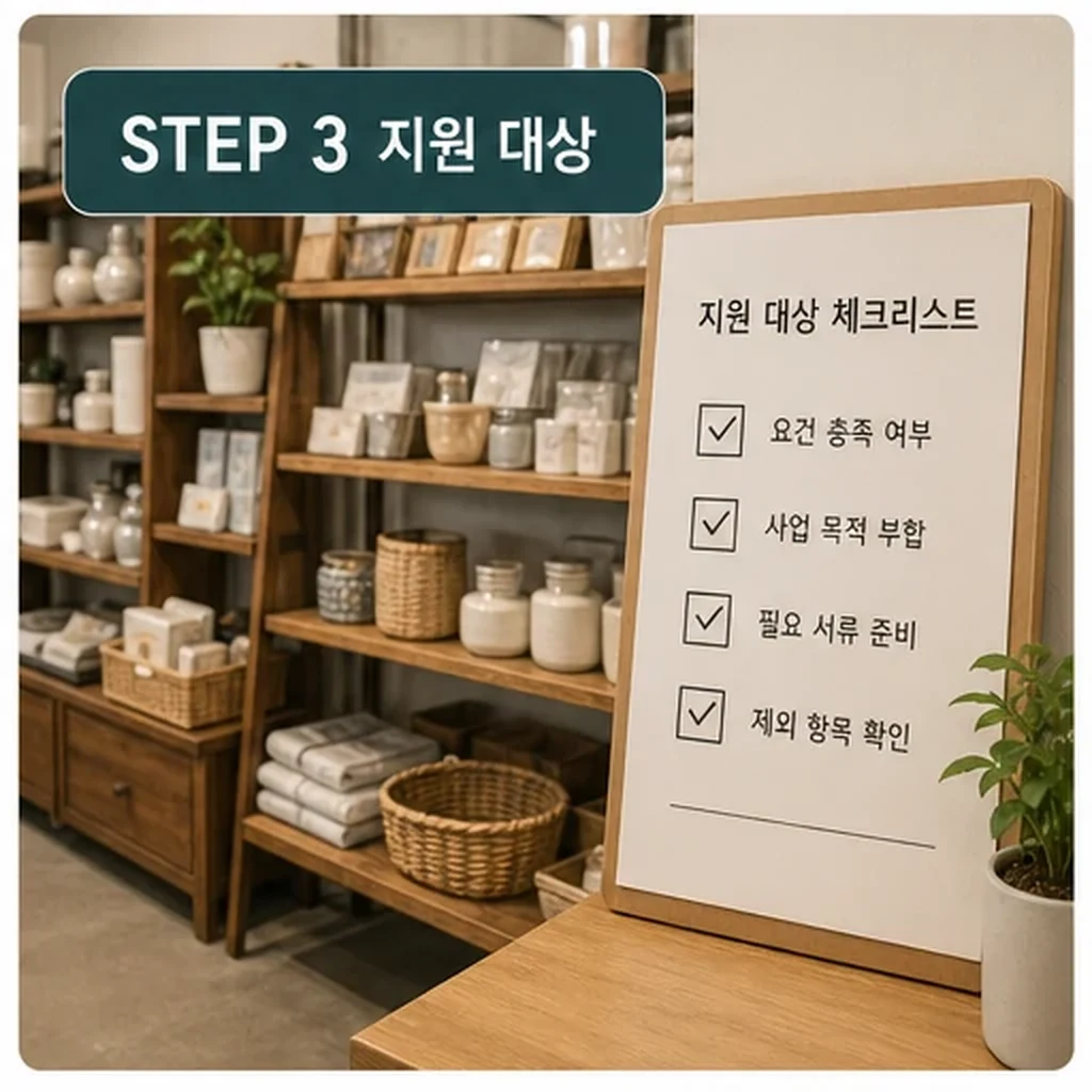 소상공인 지원 대상 점검 단계 이미지