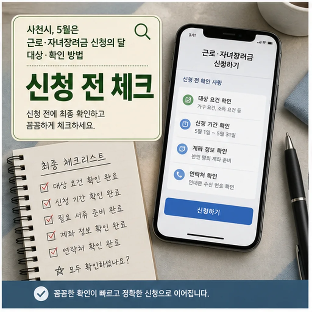 장려금 신청 전 최종 체크리스트 이미지