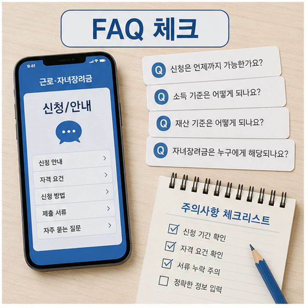 근로 자녀장려금 FAQ와 신청 전 체크 이미지