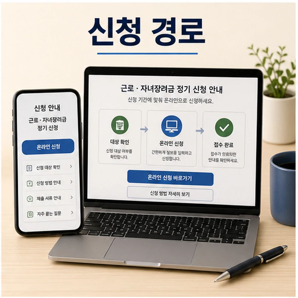 근로 자녀장려금 정기 신청 경로 이미지