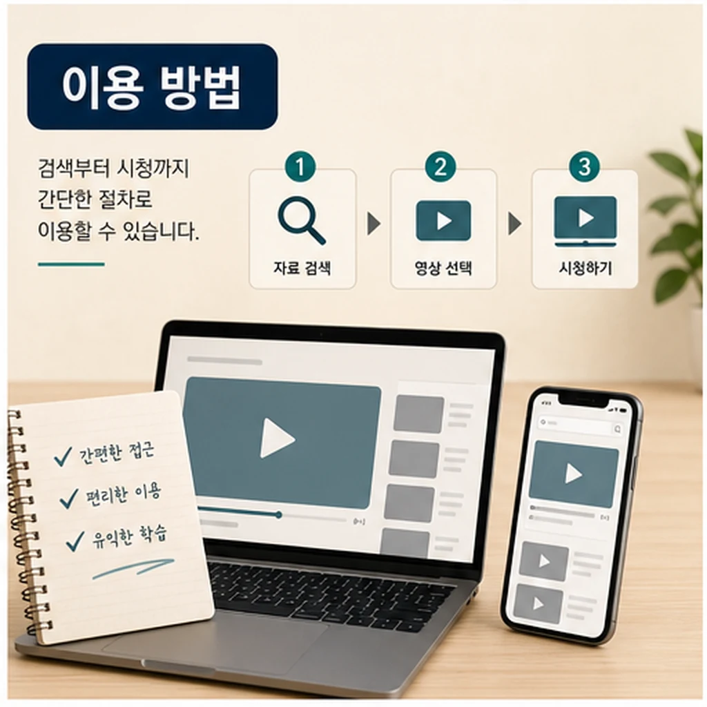동영상자료실 대상·확인 방법 이용 방법 이미지