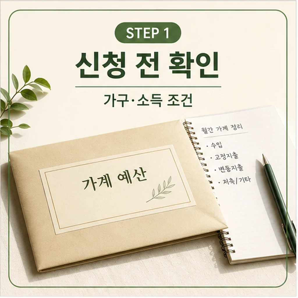 근로장려금 신청 전 가구 소득 조건 확인 이미지