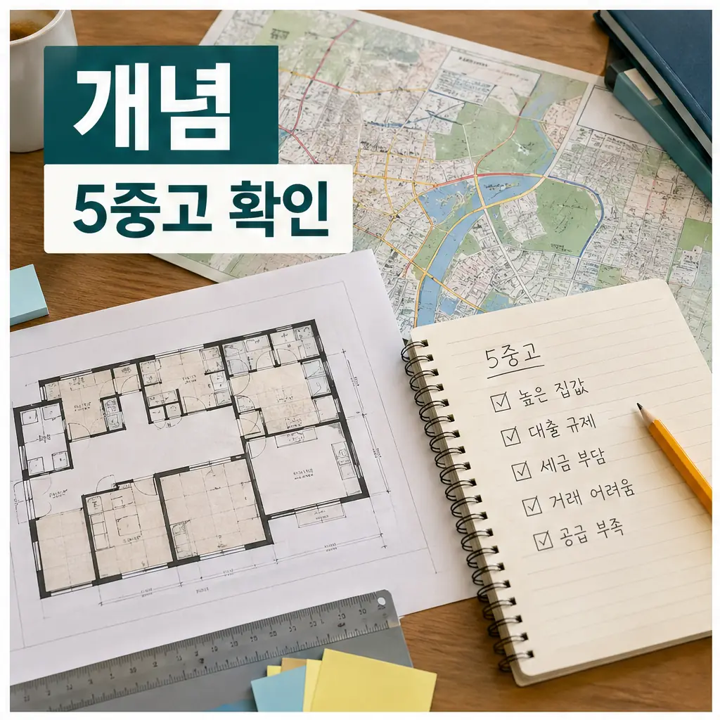 성남시 부동산 5중고 개념 확인을 위한 지도와 체크리스트 이미지