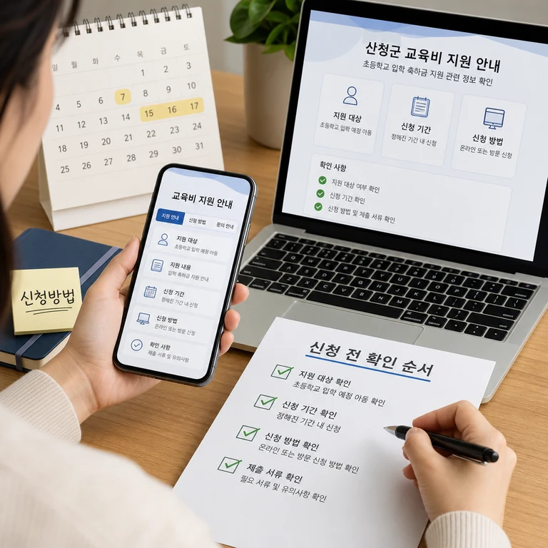초등학생 입학축하금 신청 대상을 확인하는 본문 이미지