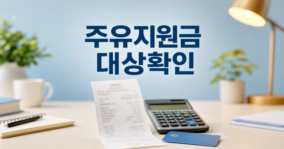 우리은행 정부 주유지원금 대상 확인을 위한 영수증과 계산기 중심 대표 썸네일