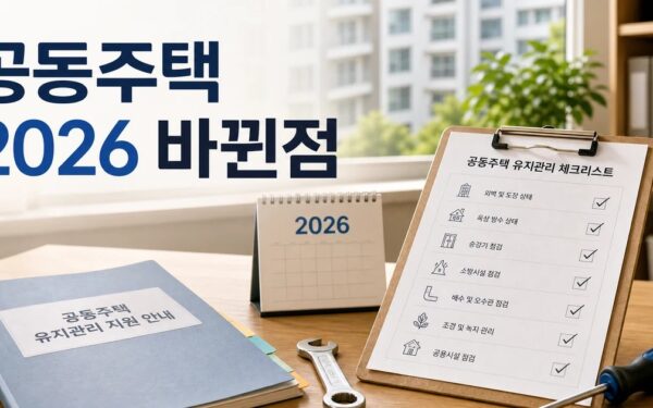 공동주택 유지관리 지원사업 2026 달라지는 점 확인 방법 총정리