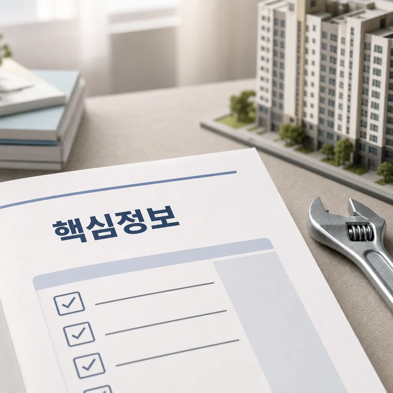 공동주택 유지관리 지원사업 핵심 정보를 체크리스트와 도구로 보여주는 이미지