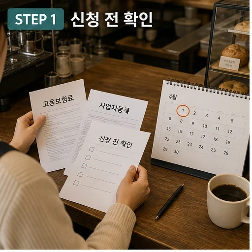 인천시, ‘1인 자영업자 고용보험료’ 지원 4월 1일부터 신청 자주 묻는 질문 정리 본문 이미지 1 - STEP 1 신청 전 확인