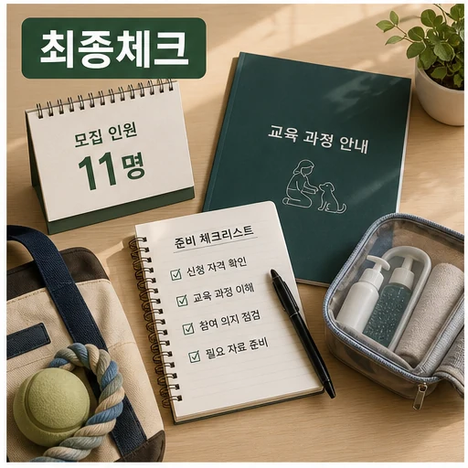 광주시, 반려동물 교육생 모집…자격증 과정 11명·교육비 전액 지원 대상·확인 방법 본문 이미지 3 - 교육비 전액 지원 준비 체크 이미지
