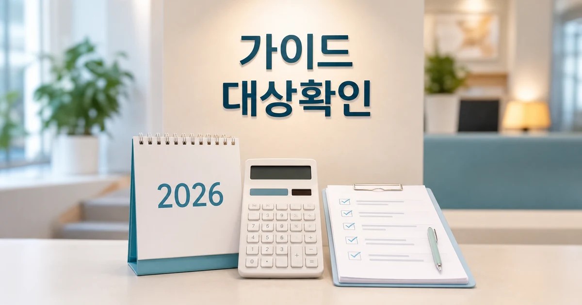 강남구 2026 조건과 비용 계산 가이드를 보여주는 계산기와 체크리스트 썸네일
