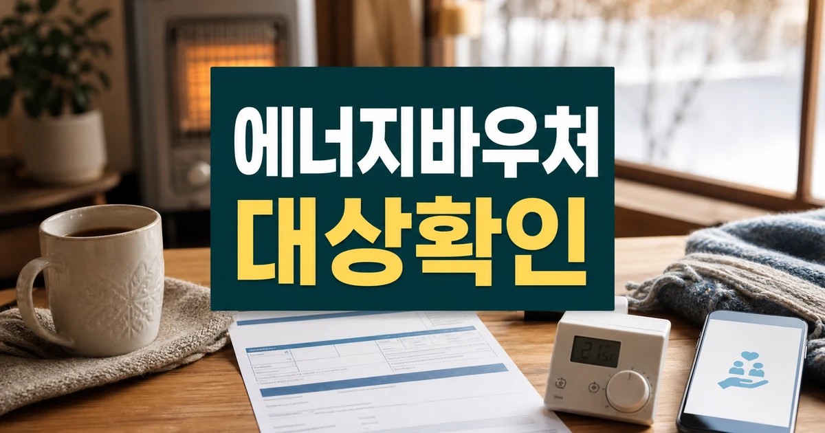 2026 에너지바우처 신청 대상 확인과 겨울 난방비 지원 안내 대표 이미지