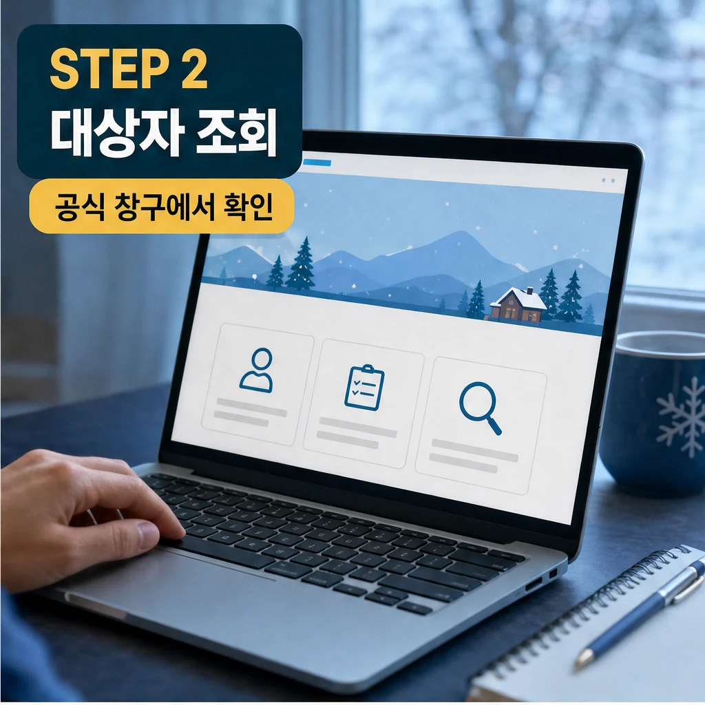 에너지바우처 대상자 조회와 공식 신청 창구 확인 이미지