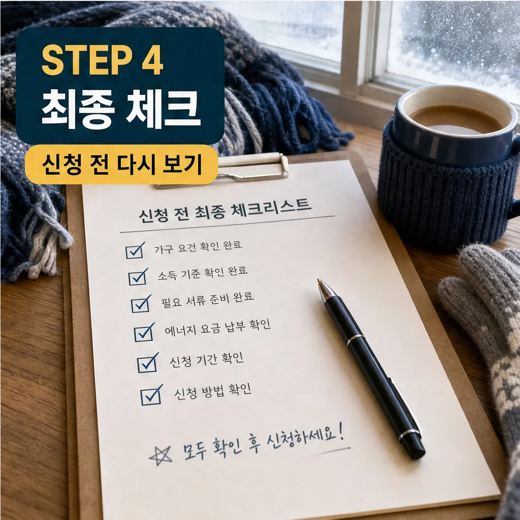 에너지바우처 신청 전 최종 체크리스트 확인 이미지