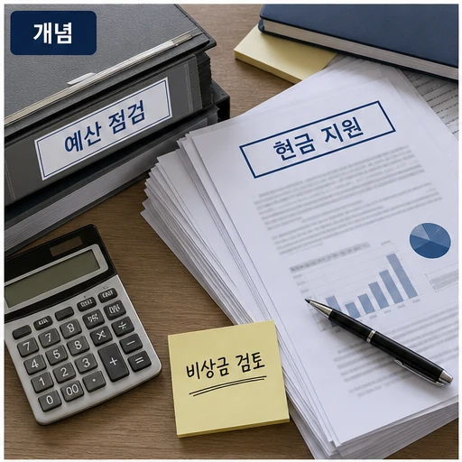 지자체 현금 살포 예산과 비상금 점검 이미지