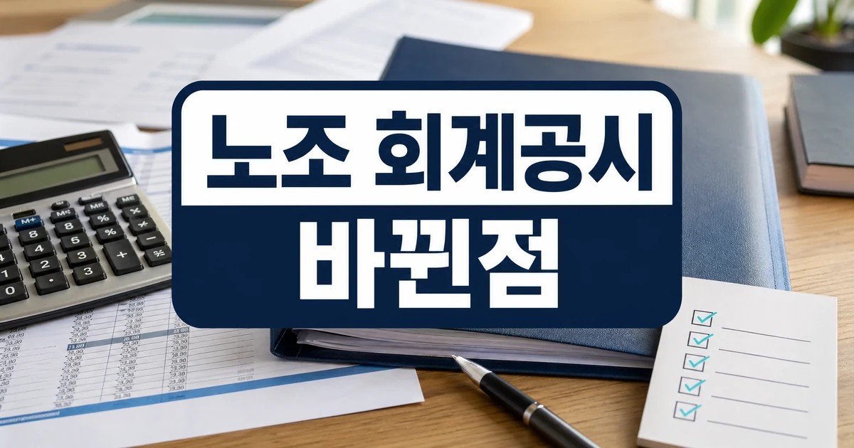 노조 회계공시 개편 바뀐점 확인 대표 이미지