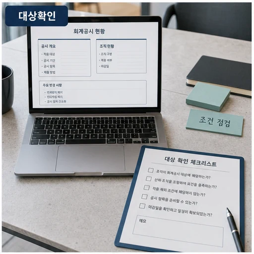 노조 회계공시 개편 대상확인 절차를 보여주는 본문 이미지