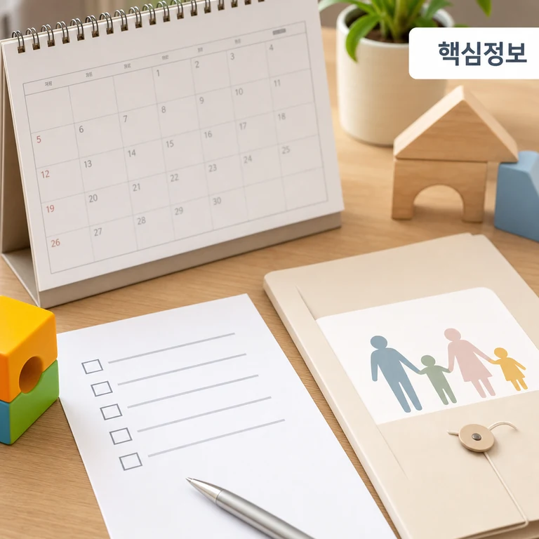아동수당 복지 자동 연결 핵심 정보를 달력과 체크리스트로 정리한 이미지