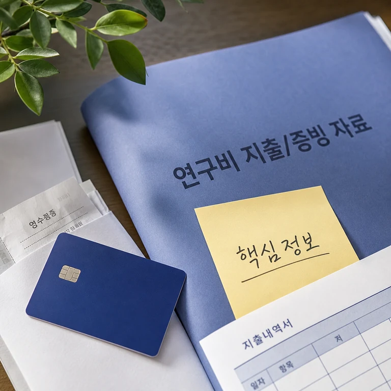 연구비 법인카드 사용 이슈의 핵심 정보를 정리하는 자료 이미지