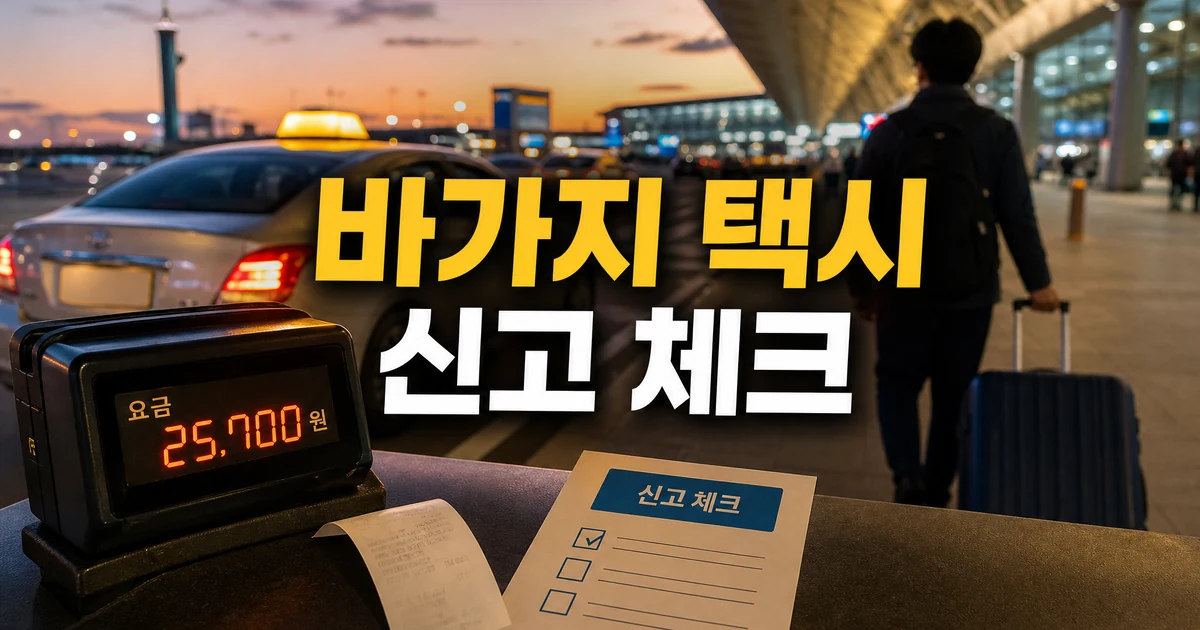 바가지 택시 신고 전 확인할 점을 보여주는 택시 승강장과 영수증 썸네일