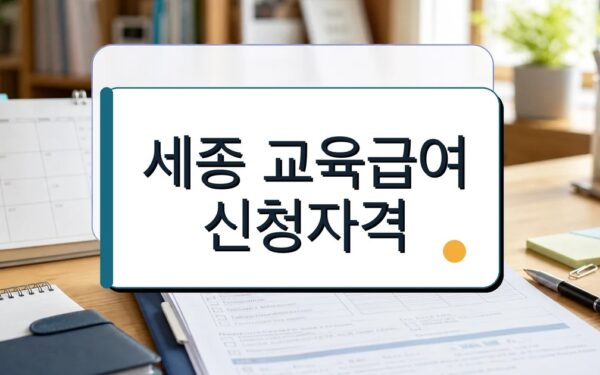 교육급여 세종시교육청 신청 방법과 자격 조건 정리 세부 기준과 주의사항