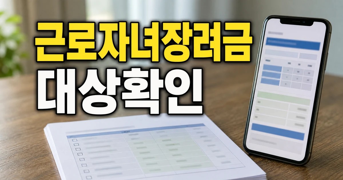 근로·자녀장려금 최대 330만 원 지원 대상 확인 대표 이미지
