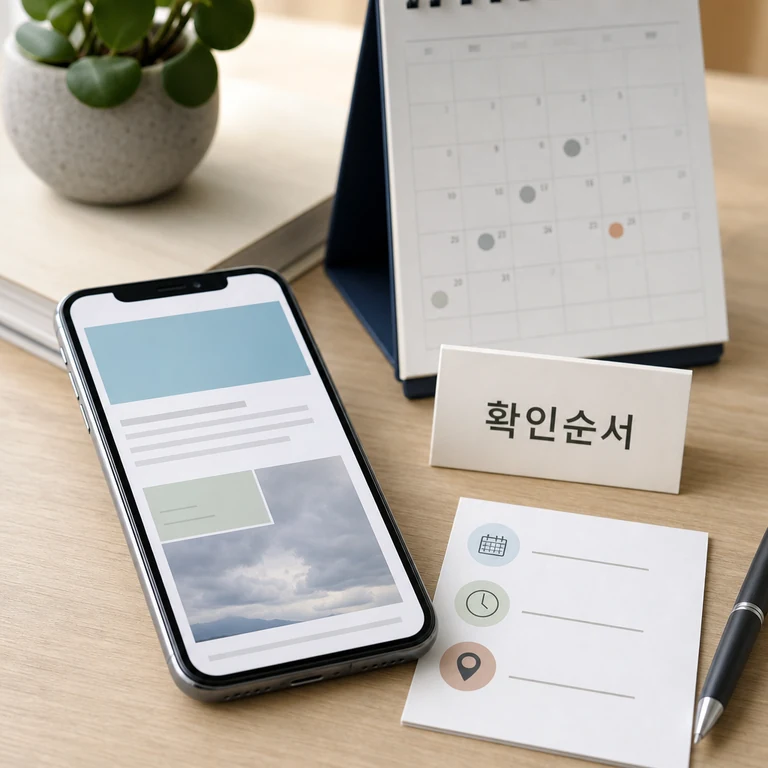 제주소식 확인 순서에 따라 전시 일정과 장소를 점검하는 이미지