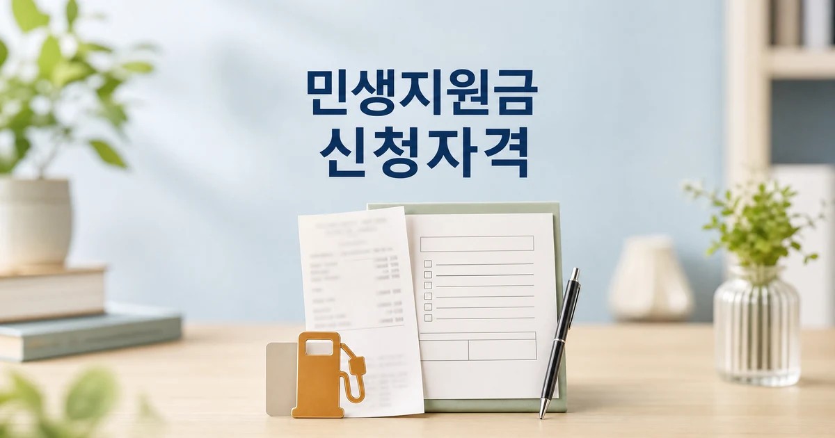 유류 민생지원금 2026 신청자격을 확인하는 서류와 주유 단서가 있는 대표 썸네일