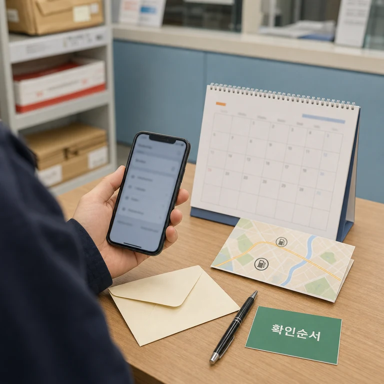 주유지원금 신청 확인 순서를 점검하는 스마트폰과 달력 이미지